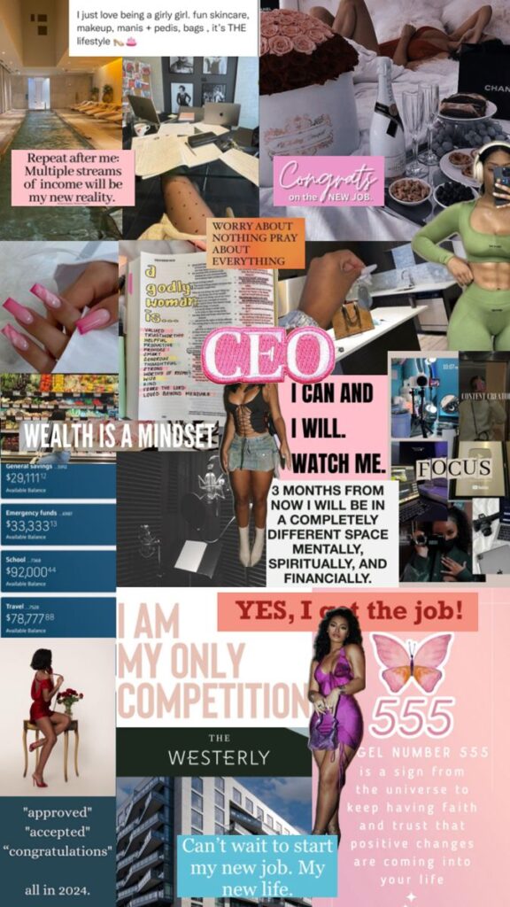 Vision Board Career Goals and motivation