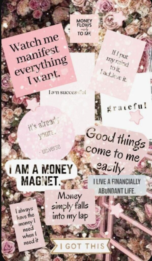 Vision Board Motivation Money Manifestation