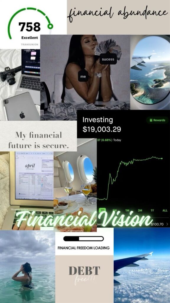 Vision Board Financial Money Goals