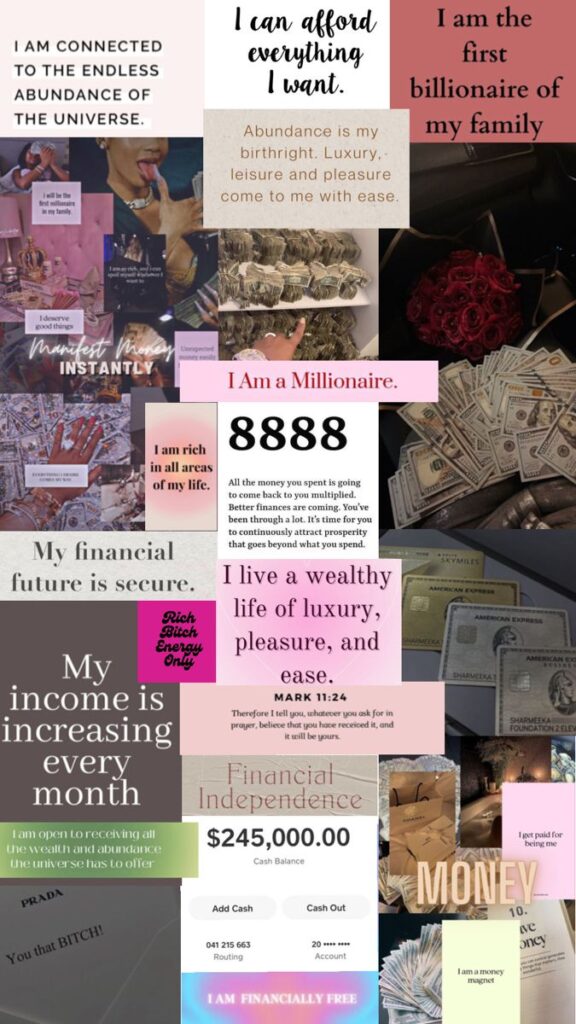 Vision Board Ideas, motivation, inspiration, attracting money